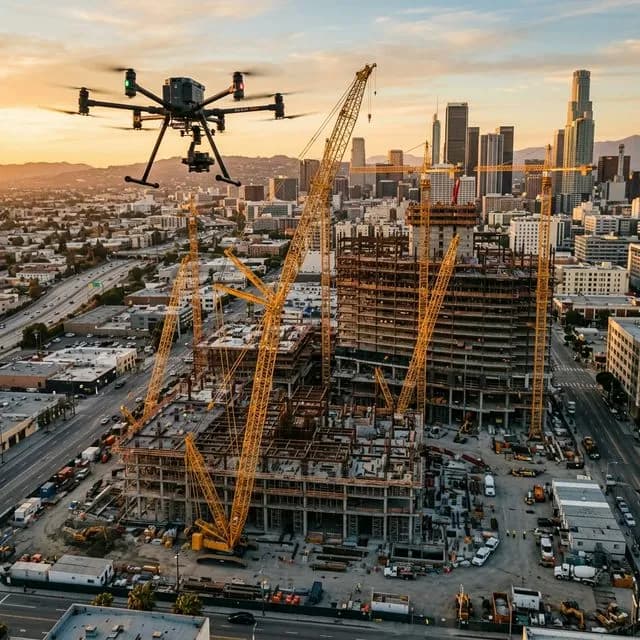 Drone construction site monitoring with aerial progress documentation — Drones City