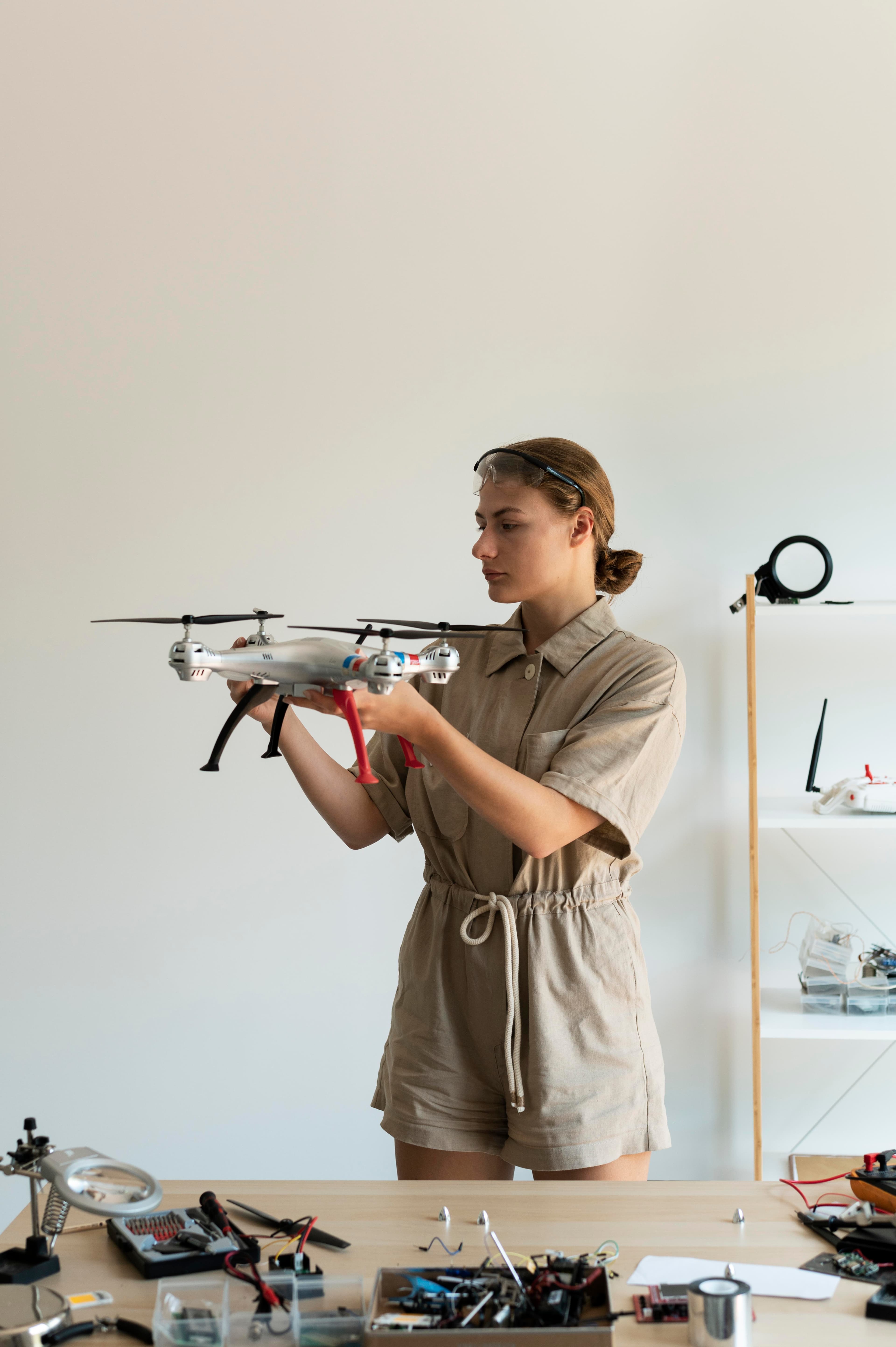 Expert drone technician at work