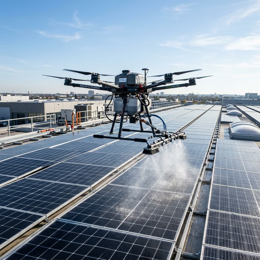Drone solar panel cleaning and thermal inspection — Drones City